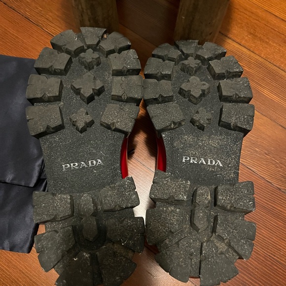 Prada red patent leather monolith lace up shoes - Picture 7 of 9